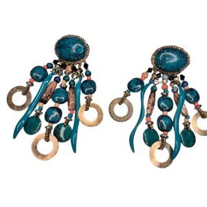 Vintage Hand Stitched Indigenous Earrings